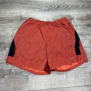 Nike Shorts Mens 2XL Red Dri-FIT Running‎ Lined Drawstring Zip Pocket 654281-647